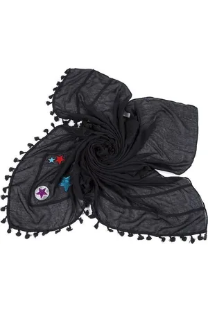 DIelay Hippe sjaal flosjes - patches sterren sieraden - 140x140cm