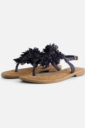 Lazamani Kim Leren Dames Sandalen Black