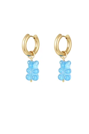 Yehwang Oorbellen - Gummy Bear - Stainless Steel - Blauw