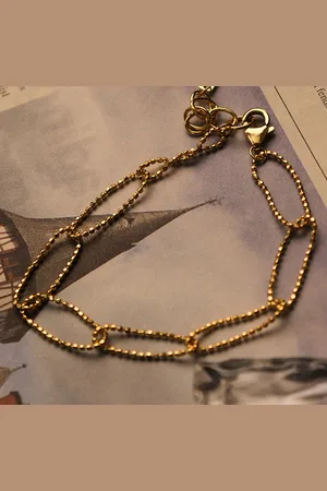 Jonline Schitterende 18K Golden Plated Zilveren Schakelarmband