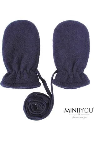 Merkloos Baby Fleece winter wantjes met koord (3-18 mnd) - handschoenen