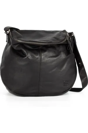 Spikes&Sparrow Leren Crossbodytas - Paisley - Zwart
