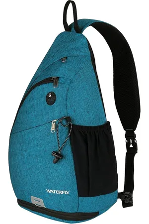 Merkloos Sling Bag Crossbody Rugzak, schouderrugzak met verstelbare schouderriem, perfect voor outdoorsport, wandelen, fietsen, bergbeklimmen, reizen, (pauw), Slingtas