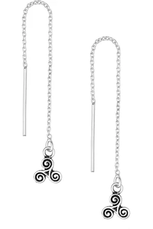 EAR IT UP Doortrekoorbellen - Keltisch - Threader - Geoxideerd 925 sterling zilver - 58 x 6 mm - 1 paar