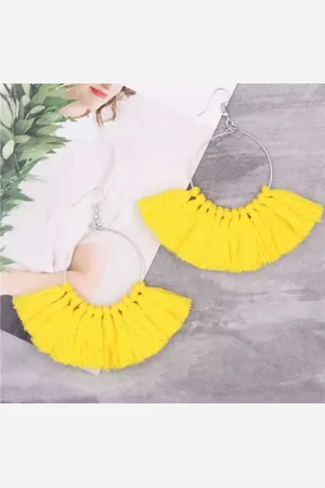 Akyol Waaier oorbellen - - waaier - Cadeau -oorbellen - ibiza oorbellen leuke gele oorbellen - Sieraad - waaier neon oorbellen – oorbel - neon oorbel voor meisje - oorbellen - bohemian oorbellen -bohemian - foute party - festival