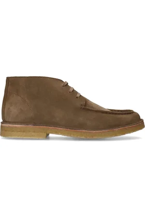 Manfield Heren - Blauwe suède veterboots