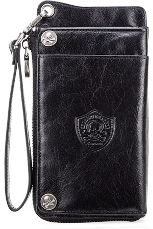 Contacts Leren portemonnee heren Crazy Horse Leather - portefeuille heren - mannen cadeautjes cadeau voor man - portemonnee heren pasjes houder - Top kwaliteit Leer