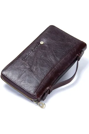 Contacts Leren portemonnee heren leer - portefeuille heren - mannen cadeautjes cadeau voor man - portemonnee heren pasjes houder - Top kwaliteit Leer