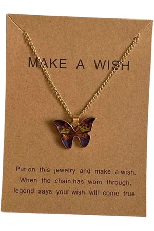 Jaynoi Vlinder ketting multicolor - Ketting met hanger dames vlinder - Ketting met vlinder - Vriendschap - Vriendschapsketting dier - Vriendschap sieraden - BFF - Dames goud kleurig staal - Butterfly necklace multicolor