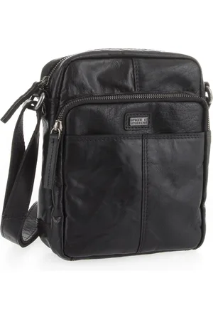 Spikes&Sparrow Leren Crossbodytas - Vermont - Zwart