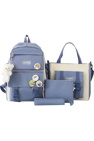 Merkloos 4-delige Waterdichte Schoolrugzak Set voor Kinderen & Tieners - Inclusief Lunchtas, Schoudertas & Etui - Stijlvol, boekentas voor zomer of school