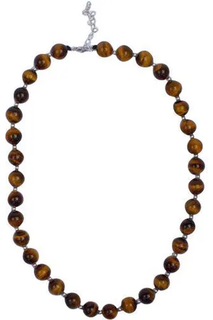 Brigada Echte tijgeroog edelsteen ketting - 45 cm - echte natuurlijke edelsteen - 925 sterling zilver