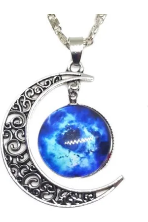 Tesoro Mio Michel Ketting zilverkleurig met maan hanger en prachtige wolken