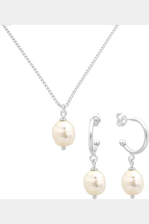 ARLIZI 2261 Sieraden geschenk set crème zoetwater parel hanger - sterling