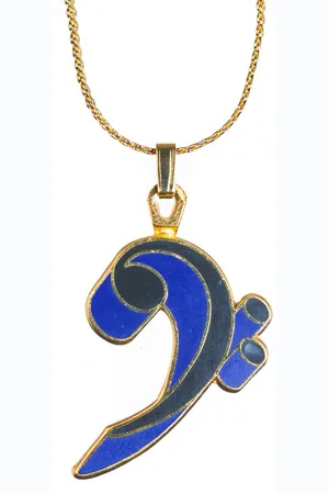 Aim Halsketting bassleutel zwart met blauw highlights