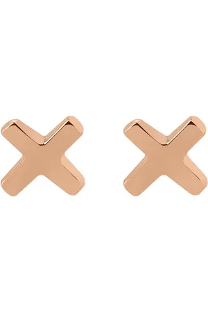 JUULRY Rosé Goud Plated Kruis Oorknopjes