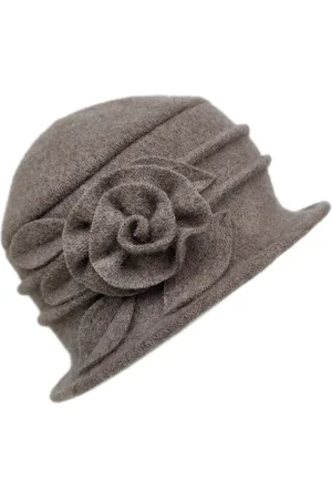 Merkloos MOSEN-Warme wintermutsen voor dames - retro wollen mutsen - winter wollen mutsen voor dames met bloemendecoraties - elegante hoeden van topkwaliteit