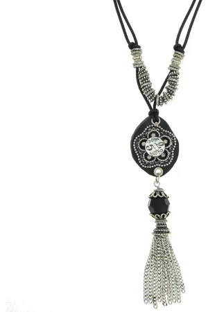 Behave Ketting met imitatieleer en bloem