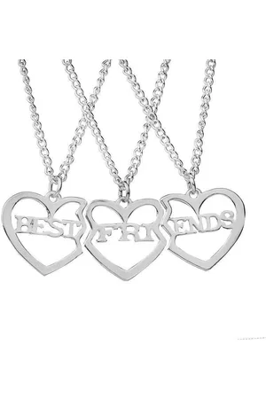 Kasey Vriendschapsketting - bff ketting - 3 stuks - Hartjes - Zilverkleurig