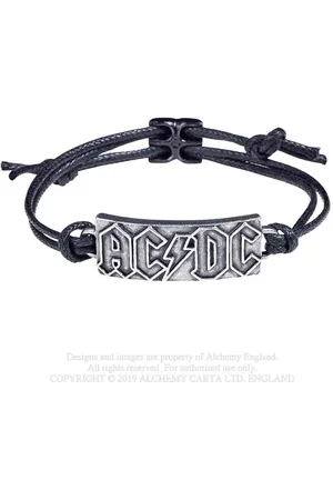Alchemy AC/DC - Lightning Logo Polsband - Zilverkleurig/Zwart