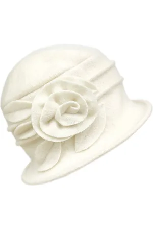 Merkloos MOSEN-Warme wintermutsen voor dames - retro wollen mutsen - winter wollen mutsen voor dames met bloemendecoraties - elegante hoeden van topkwaliteit