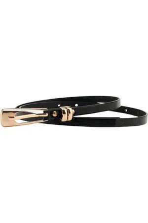 Merkloos Damesriemen - smalle riem - heupriem - tailleriem - maat 36-38 - vegan PU-leer - goudkleurige gesp - smal