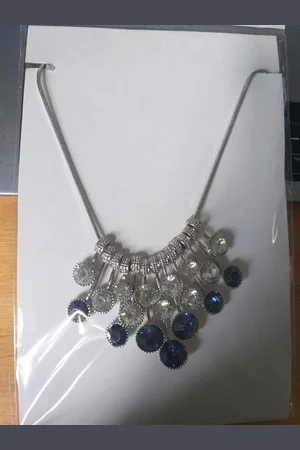 Fashion Jewelry Blauw/witte fantasie ketting