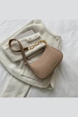 Merkloos Elegante Beige (Kaki) Vilten Handtas met een Luxe uitstraling – Stijlvol, Trendy & Ruim