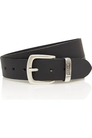 Timbelt Zwarte leren riem - jeans riem - - 100% leder