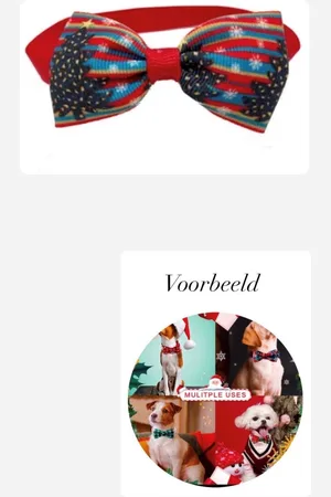 Akyol Kerststrik - Stof - rendier - strik voor honden - leuke kerstrik voor een hond - cadeau hond - Kerst Strik kleding - vlinderstrik- Kerstdecoratie - kerststrikjes - Decoratie - Kerstsfeer – Christ - kerst - cadeau kat