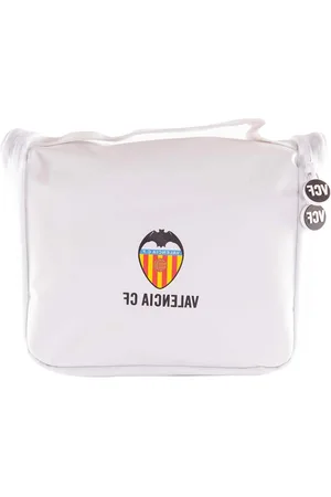 Merkloos Football Club Travel Toilettas voor Valencia Fans - Officieel Teamproduct | Opvouwbare Toilettas met Ophanghaak | Wit