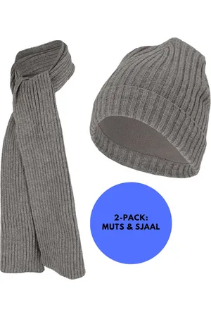 sarlini Muts & Sjaal jongens - Ribbed - Effen - 2/4 Jaar