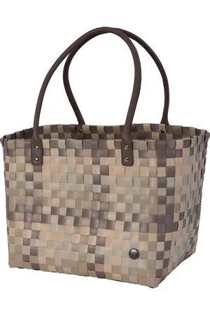 Handed By Duurzame handgevlochten boodschappentas - Shopper - Weekendtas - Strandtas - Sporttas - Mingle - lichtbruin - liver