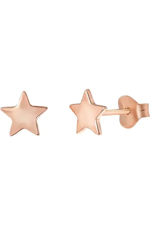 Lucardi Dames Oorbellen rhodiumplated galaxy ster - Oorbellen - Moederdag Cadeautje - Echt Zilver - Rosékleurig