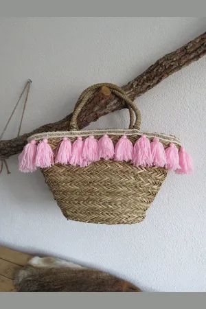 Merkloos Strandtas (kwastjes)