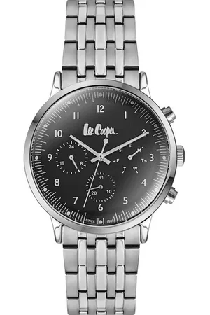 Lee LC06969.350 - Horloge - Analoog - Mannen - Heren - stalen band - Zilverkleurig - Zwart