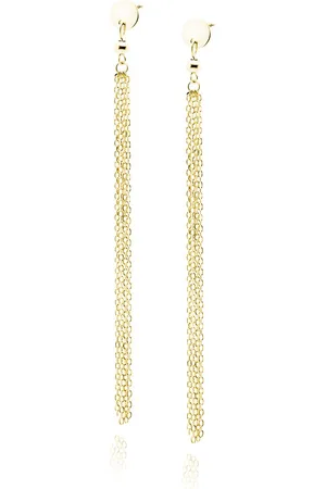 Zilver Oorbellen goudkleurig - Verguld Echte 925 - Oorbellen Dames verguld - Oorbellen hangers dames goudkleurig - Dames Oorbellen - Cirkel ketting oorbellen - Amona Jewelry