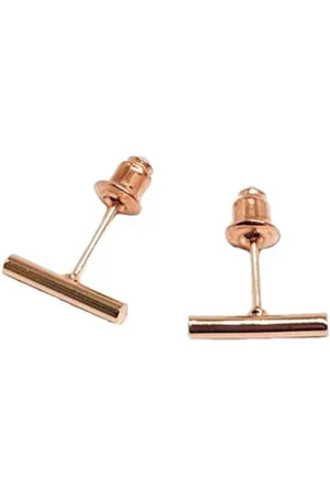 Fako Bijoux® Oorbellen - Minimalistisch - Ronde Staaf - Rosé Goudkleurig