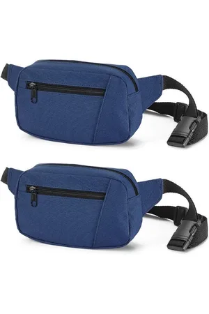 Merkloos 2x stuks blauwe heuptasjes/buideltasjes voor volwassenen 21 x 12 cm - Zwrate heuptassen/fanny pack voor op reis/onderweg