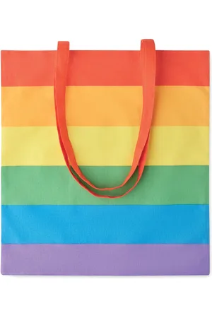 Merkloos Boodschappentas - Big shopper - Schoudertas - Strandtas - Vrouw - Heren - Dames - Maximaal 2,5 kilo draaggewicht - 38 x 42 cm - Katoen - Regenboog