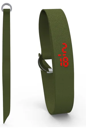Too Late Digitaal horloge - Fabric - katoenen band - Army Green