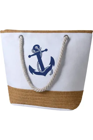 Merkloos Grote strandtas met ritssluiting en binnenzak, waterdichte strandtas, boodschappentas, shopper voor dames, schoudertas, boodschappentas