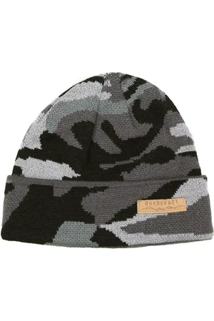 Fostex Bushcraft warme dubbel gebreide muts camouflage print grijs zwart maat one size