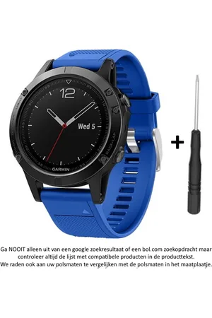 Merkloos Siliconen wearable horlogebandje geschikt voor Garmin Fenix 5 (& 5 Plus & Sapphire) / Forerunner 935/945 / Quatix 5 &5 Sapphire / Fenix 6 &6 Plus / Approach S60 & S62 / MARQ devices / D2 Delta – Quickfit Compatibel – 22 mm blue smart