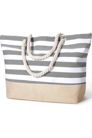 Merkloos Saunatas voor dames, groot, waterdicht, strandtas met ritssluiting, strandtas, strandtas, voor strand, reizen, winkelen, sport en werk