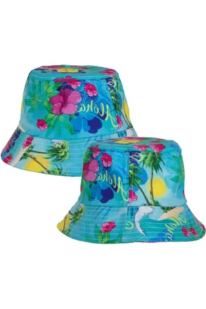 Merkloos Hawaii thema - vissershoedje/zonnehoedje - 2x - voor volwassenen