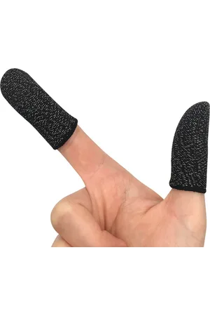 Merkloos Game handschoenen voor touchscreen 2 stuks grijs - Koolstofvezel - Vinger mouwen voor pubg - Mobiele games - Call of duty - Fortnite - Clash of clans
