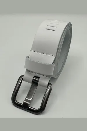 ARIES Heren Riem - Leren Riem - Lederen Riem - Past Altijd - Mat - 95 cm - 4 cm breed - - Totale lengte 110 cm