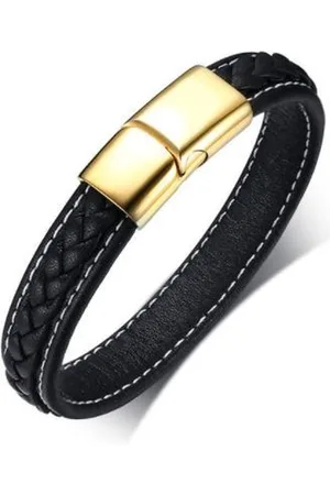 Jonline Schitterende Leren Armband Sluiting Goud | Damesarmband | Herenarmband