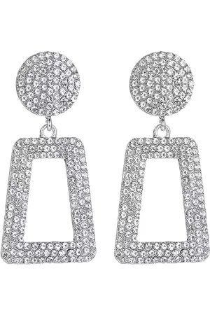Margot Bardot Triangle Cadre Drop Oorbellen Silver